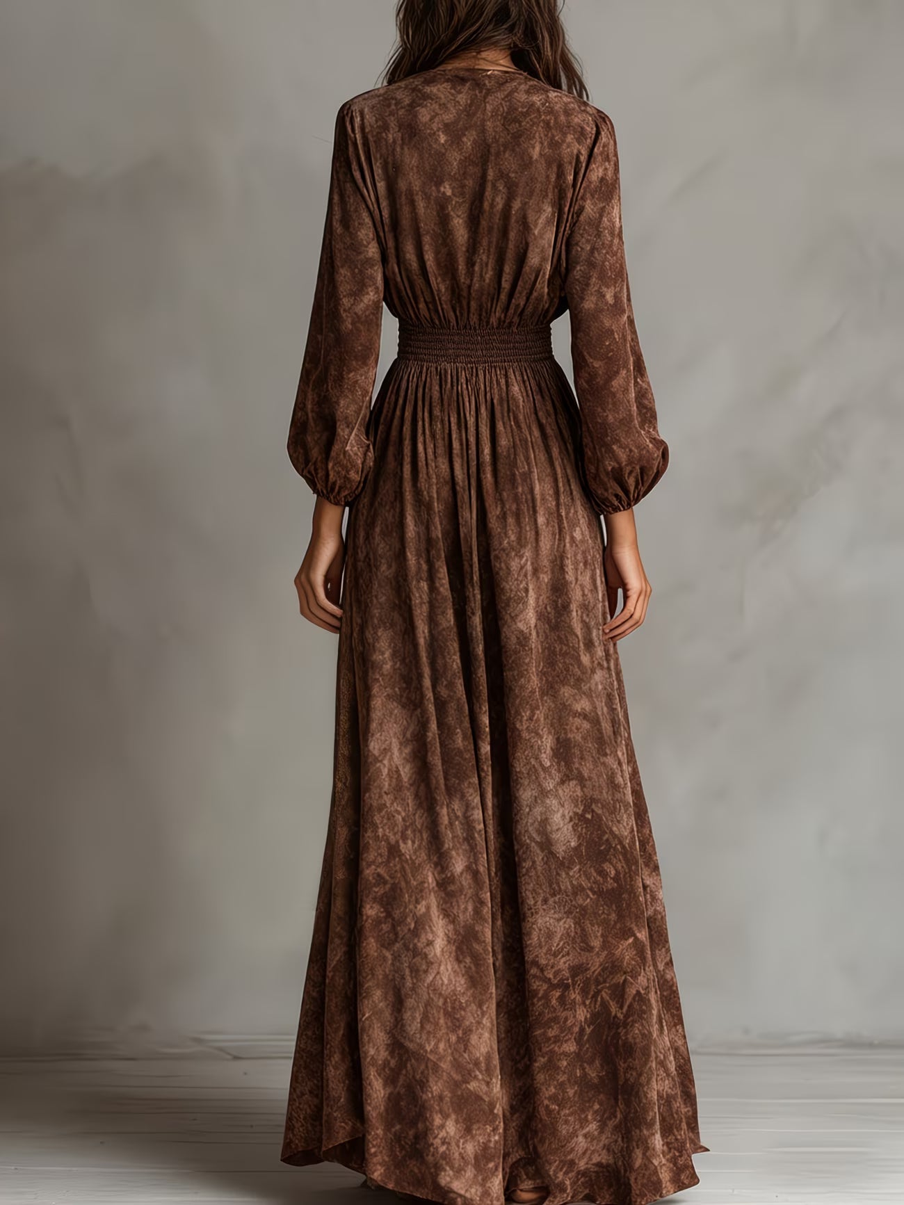 Dresses : Charlotte | Long Sleeve Flared Dress in van Paper Favor