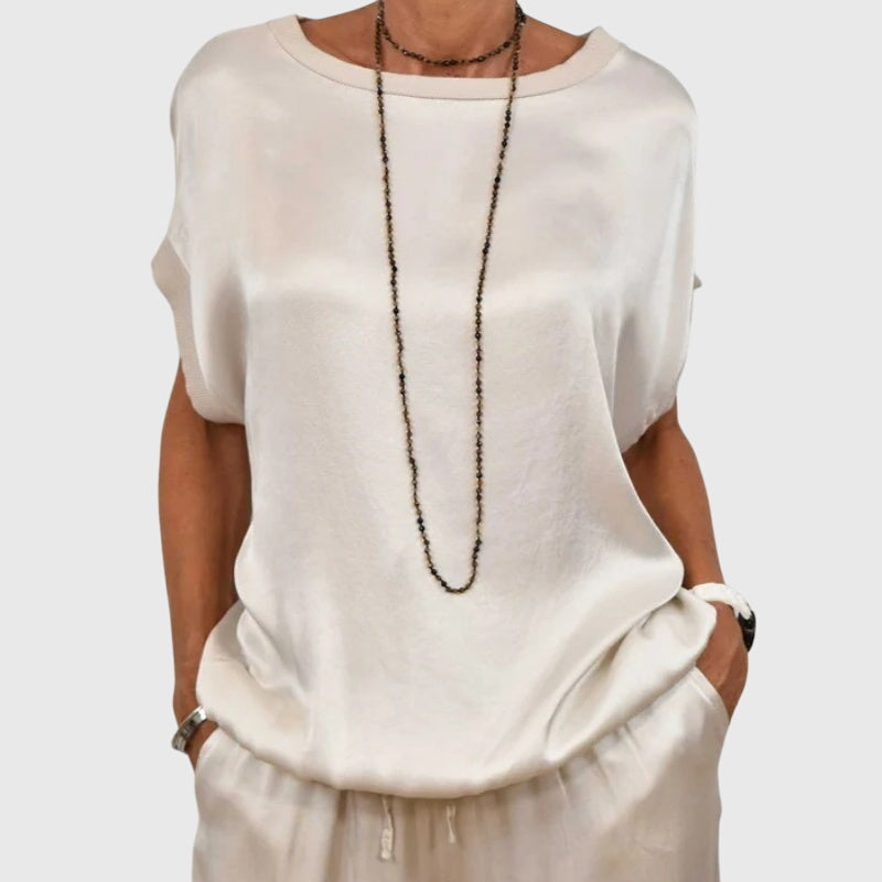 Clothing > Sets : Kayla™ | Elegant Two-Piece Set in van Paper Favor