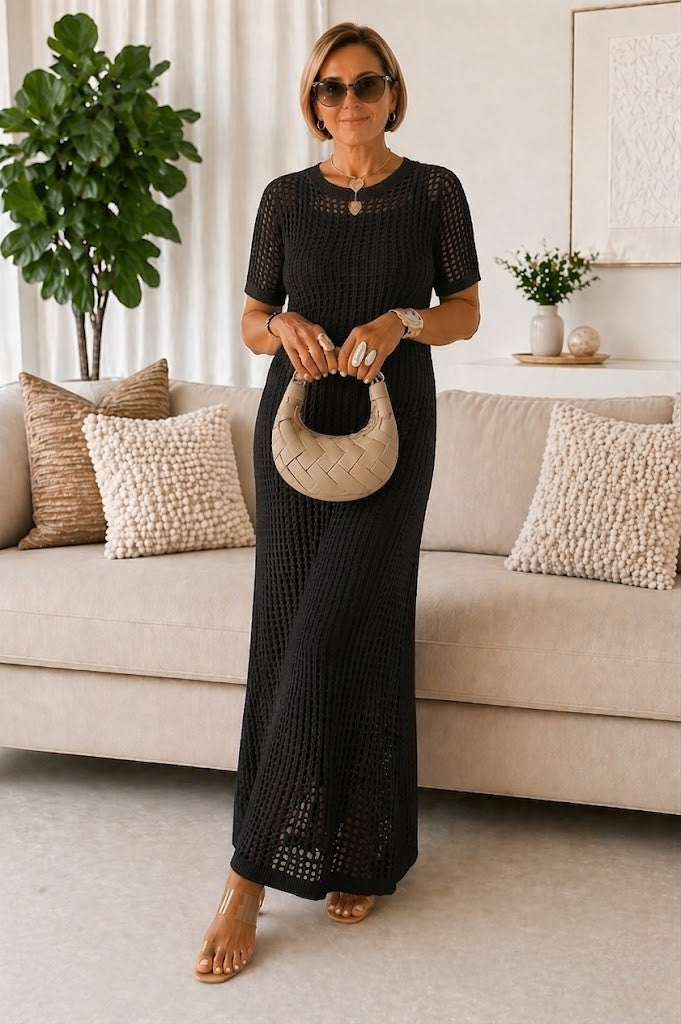 : Bethany™ Cut-Out Long Maxi Dress + Free Inner Dress in Black van Paper Favor