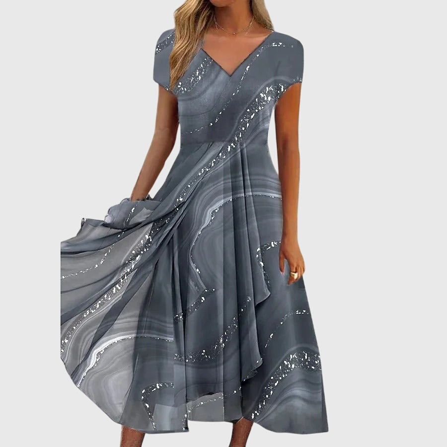 Women's Aubrielle Flowing Midi Dress - Effortless Elegance in a Flowy