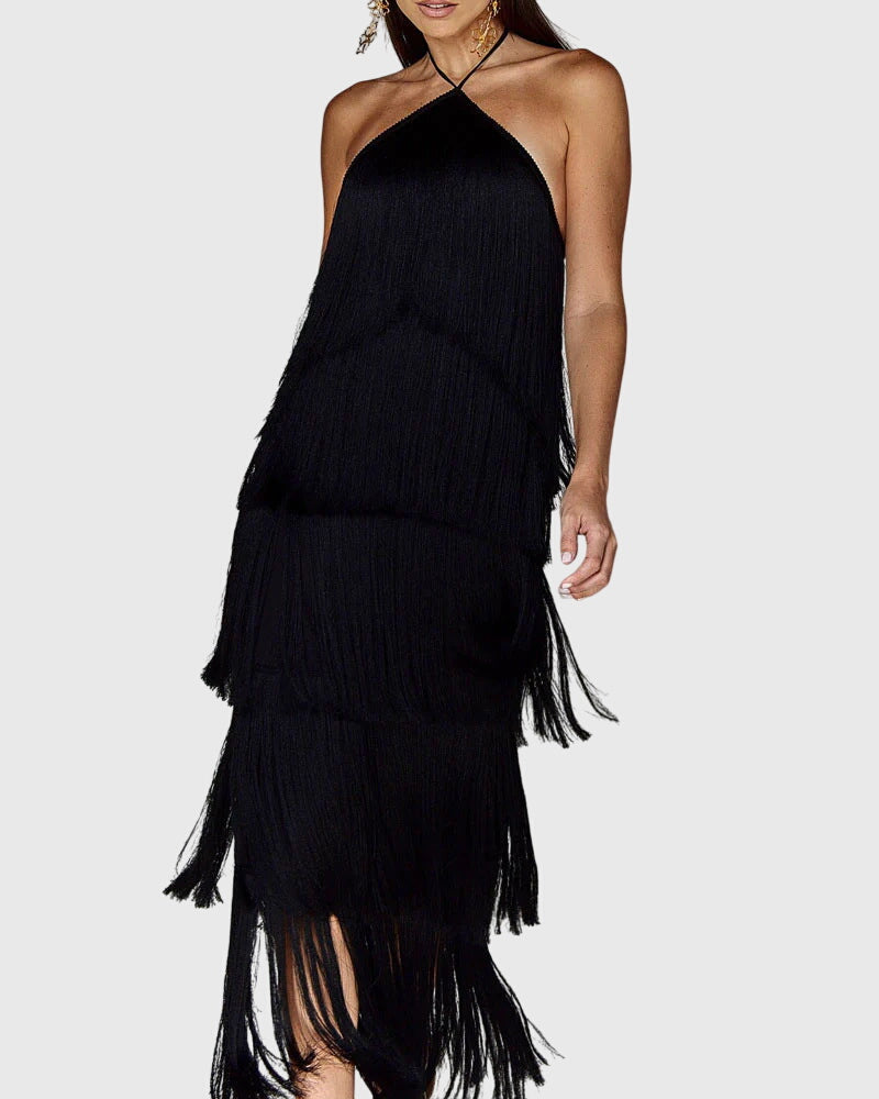 Women's Artiselle Tassel Dress - Elegant Fringe Detail