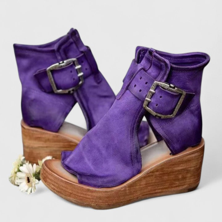 Jocelyn Rustic Wedge Sandals - Effortless Summer Style – Paper Favor