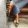 Women's LEOPARD T-STRAP FLATS