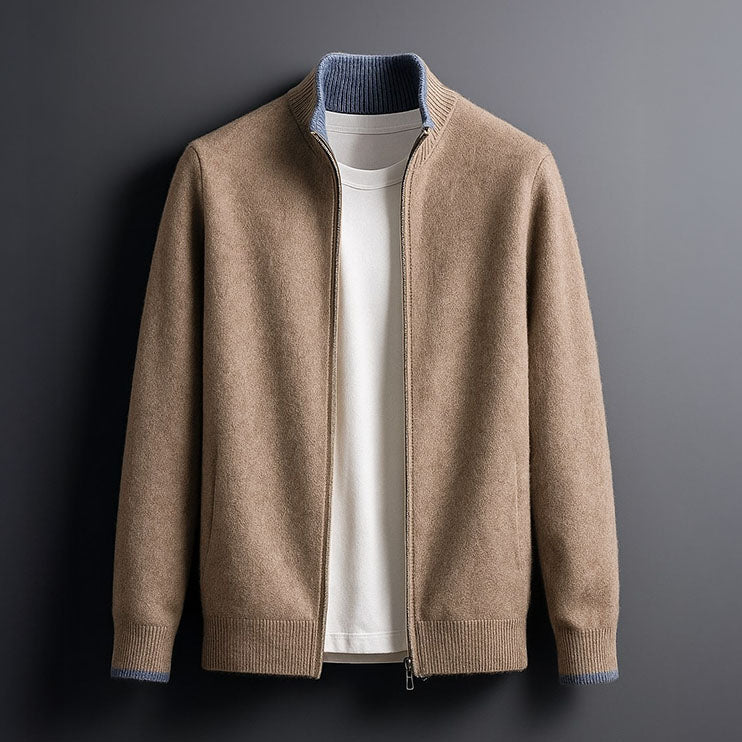 Derrick Elegant Wool Zip-Up Jacket