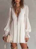 Women's Inspired Chiffon Mini Dress with Pleated Bust