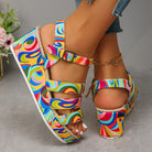 Shoes > Sandals : Selora | Platform Ankle Strap Sandals in Multicolor van Cow Clothing