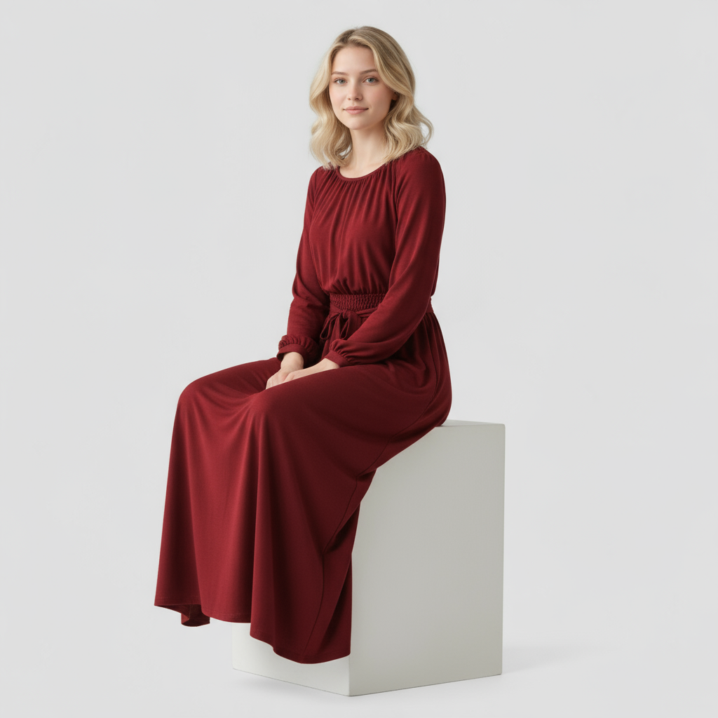 Women's Elegant maxi dress with belt
