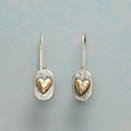 Two-Tone Silver and Gold Heart Earrings