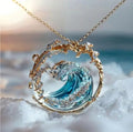 Ocean-Inspired Promise Pendant Necklace