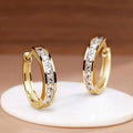 Glamorous Gold & Crystal Hoop Earrings