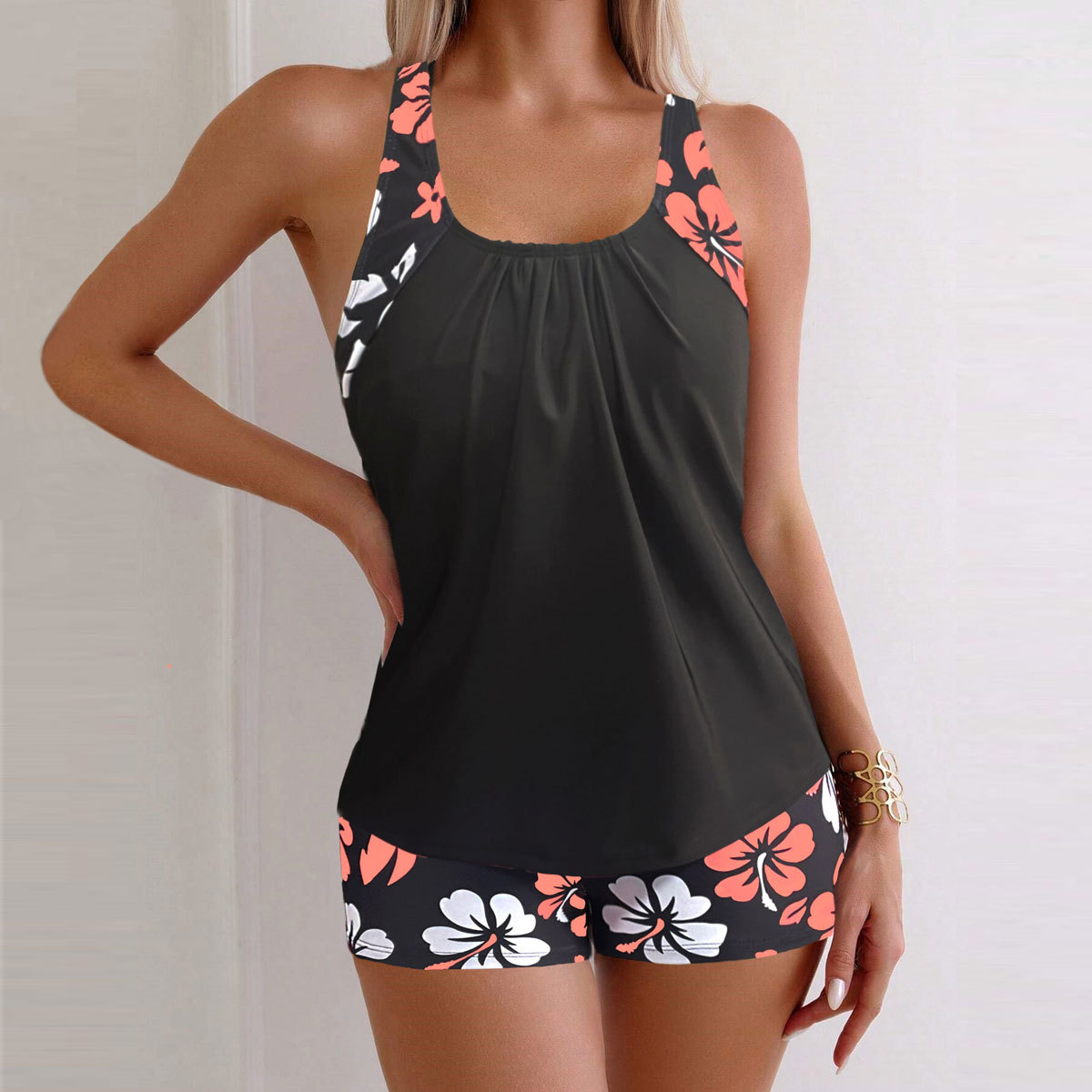 Amaya Floral Print Tankini Set - Colorful Beach Swimwear