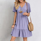 : Susie™ Bohemian Casual Dress in Purple van Paper Favor