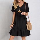 : Susie™ Bohemian Casual Dress in Black van Paper Favor