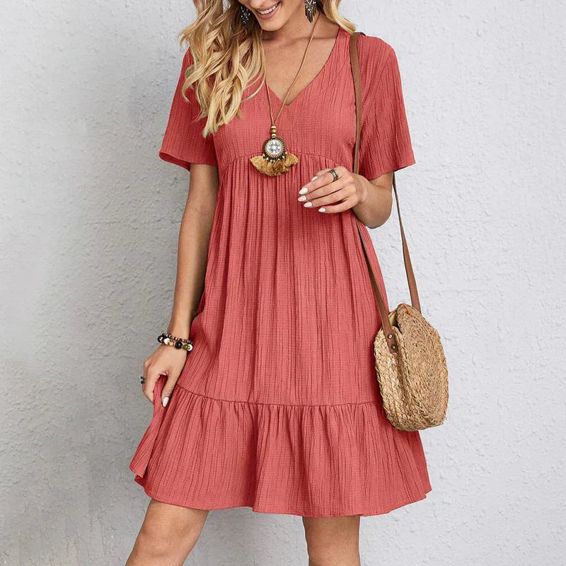 : Susie™ Bohemian Casual Dress in Red van Paper Favor