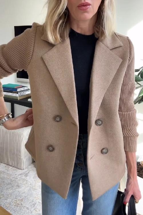 : TASHA CASUAL BLAZER COAT in Brown van Paper Favor