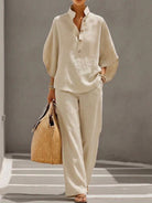 Set : Grace | Classic 2-piece Set in Sand van Paper Favor