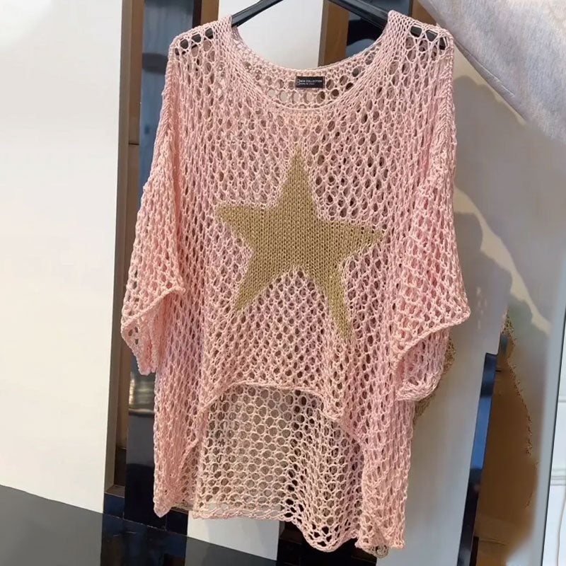Jiah Starry Knit Top - Celestial Pattern, Soft & Cozy Knitwear