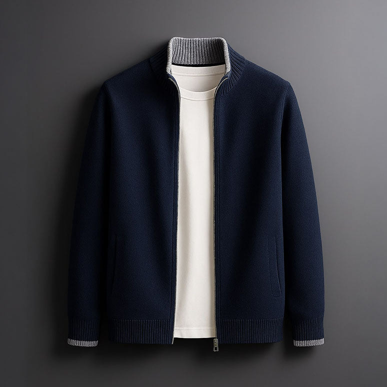 Derrick Elegant Wool Zip-Up Jacket